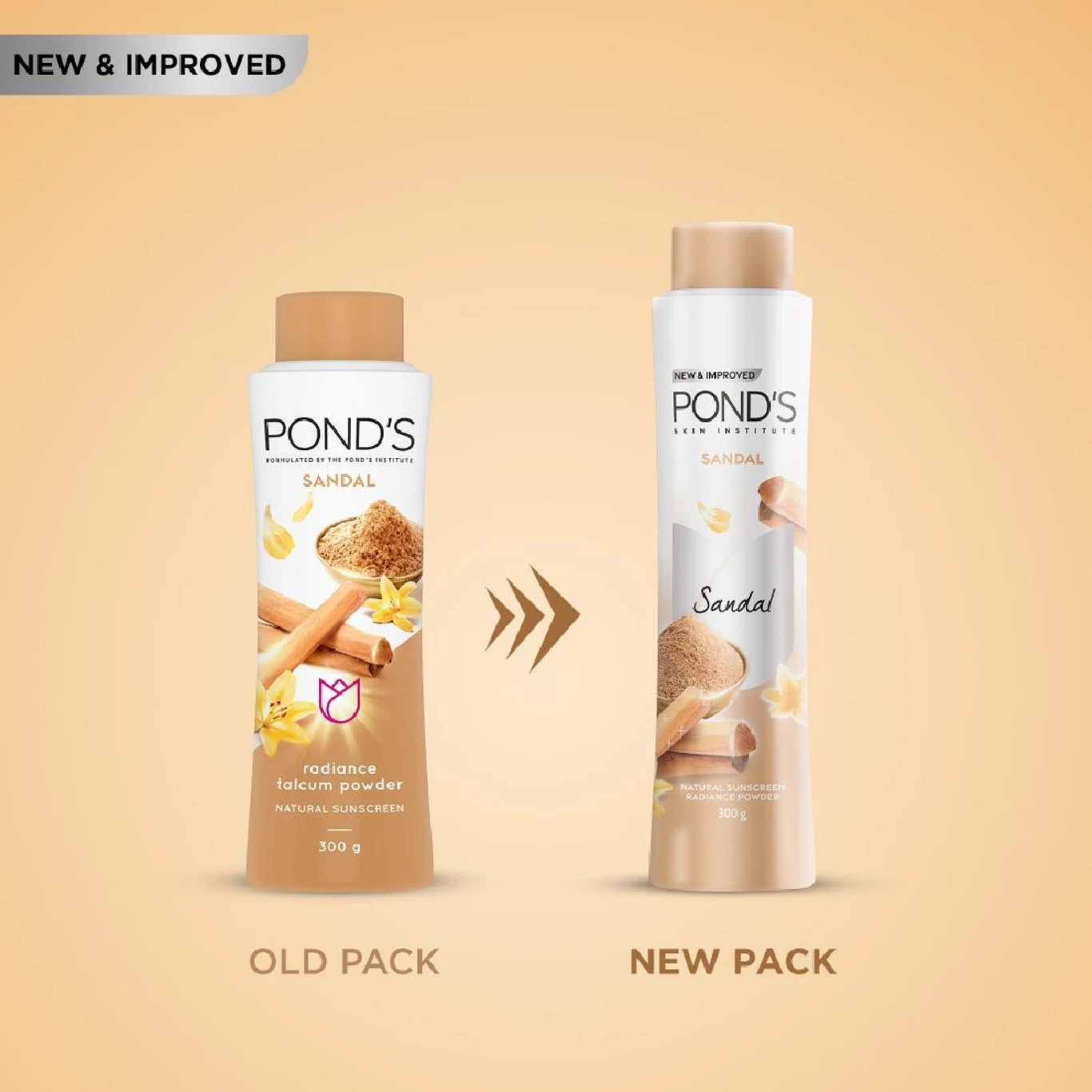 Ponds Sandal Radiance Talcum Powder Natural Sunscreen